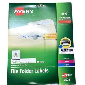 Avery File Folder Labels, white, pack of 150